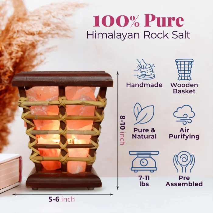 Wooden Basket Lamp - Image 2